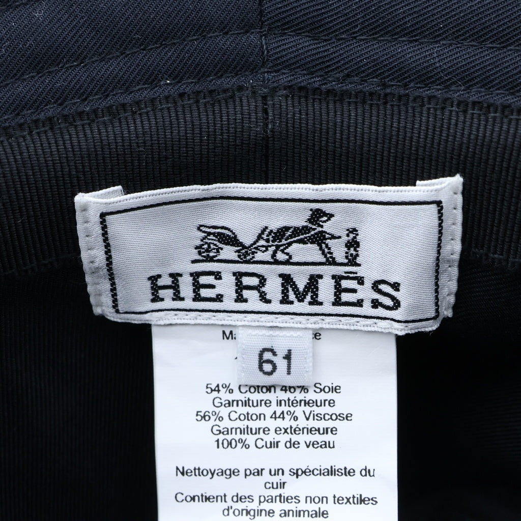 HERMES(エルメス) FRED H STRIPE Hストライプ バケットハット 帽子 ブラック H242069N