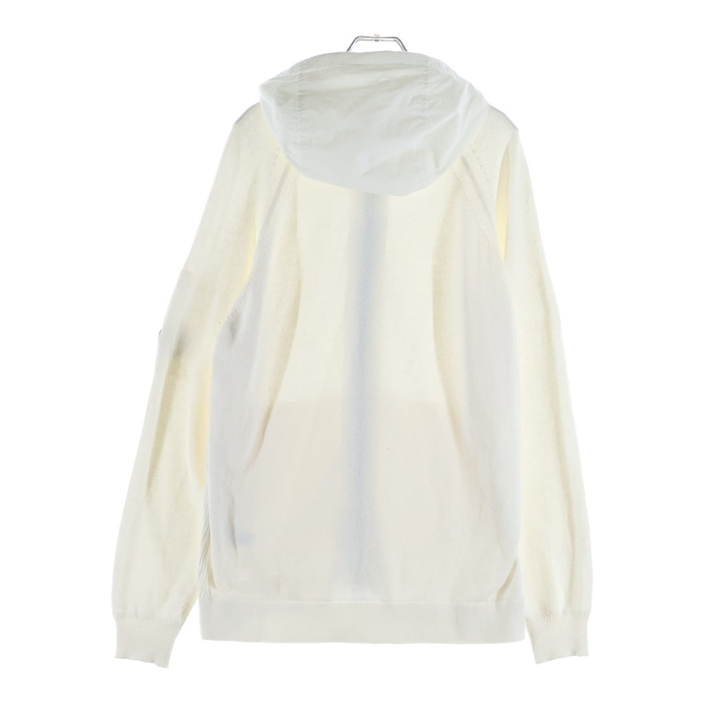 C.P. Company(シーピーカンパニー) COTTON MIXED HOODED KNIT コットン ナイロン ミックス ジップアップジャケット ホワイト 16CMKN047A-005367M