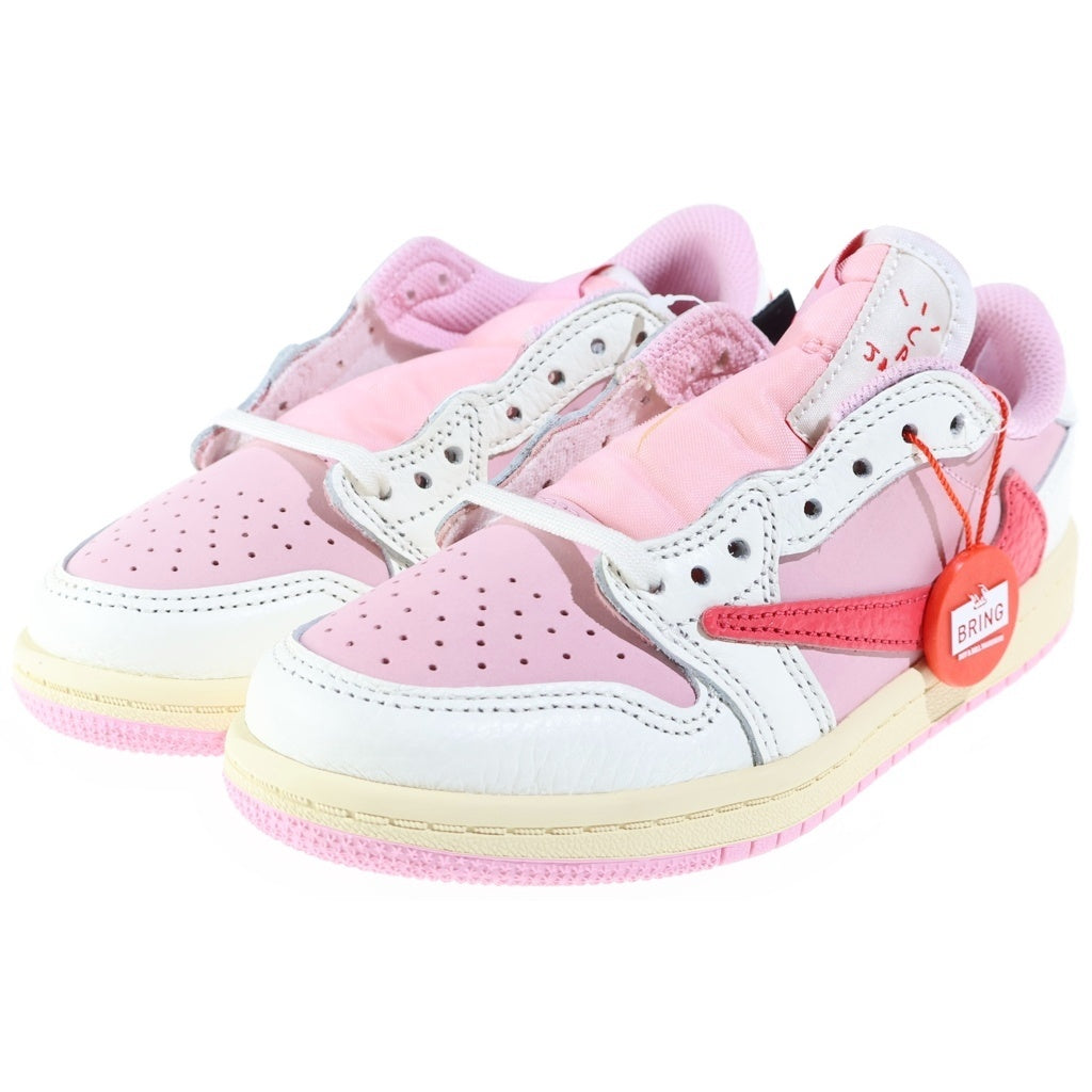 NIKE(ナイキ) ×TRAVIS SCOTT AIR JORDAN1 LOW PS トロピカルピンク ジュニア ローカットスニーカー ピンク/ホワイト キッズ US1Y/20.0cm IQ7605-101