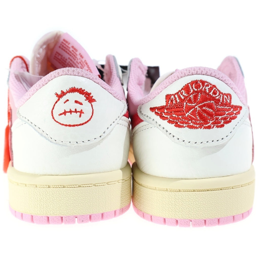 NIKE(ナイキ) ×TRAVIS SCOTT AIR JORDAN1 LOW PS トロピカルピンク ジュニア ローカットスニーカー ピンク/ホワイト キッズ US1Y/20.0cm IQ7605-101