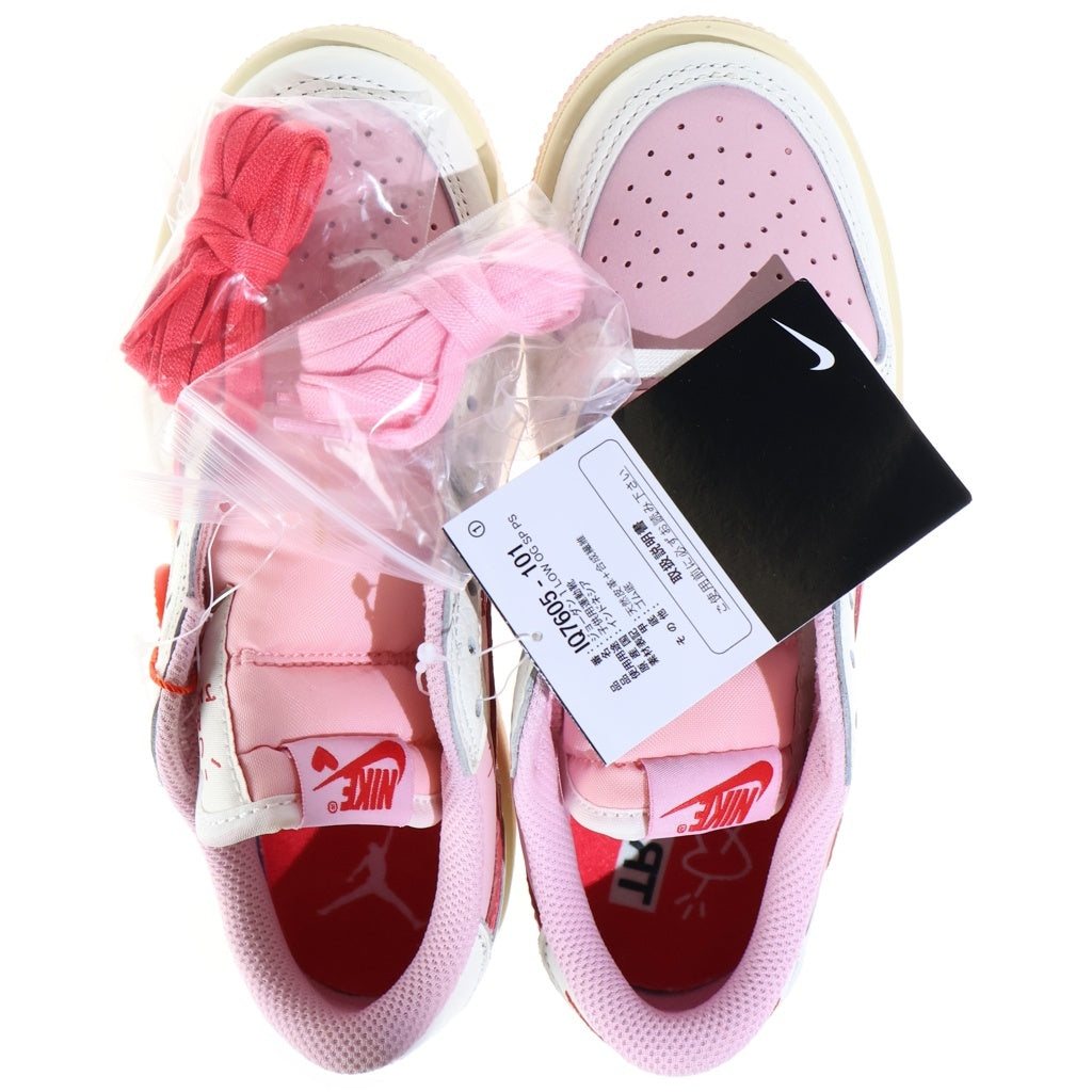 NIKE(ナイキ) ×TRAVIS SCOTT AIR JORDAN1 LOW PS トロピカルピンク ジュニア ローカットスニーカー ピンク/ホワイト キッズ US1Y/20.0cm IQ7605-101