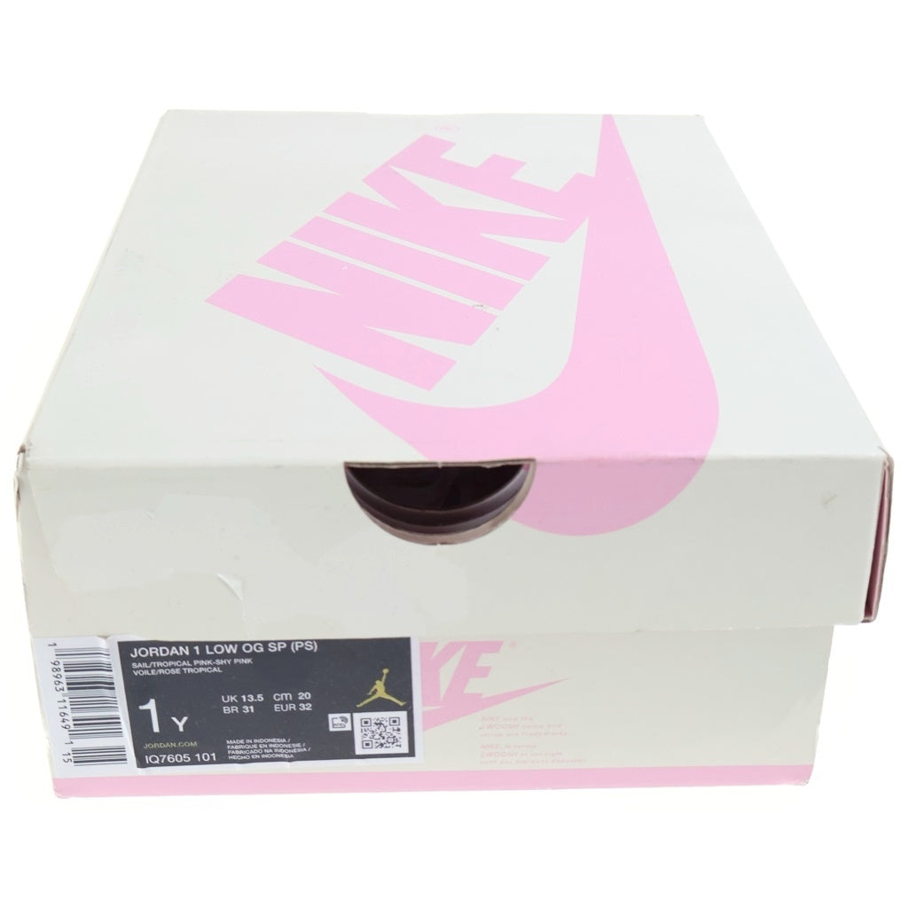 NIKE(ナイキ) ×TRAVIS SCOTT AIR JORDAN1 LOW PS トロピカルピンク ジュニア ローカットスニーカー ピンク/ホワイト キッズ US1Y/20.0cm IQ7605-101