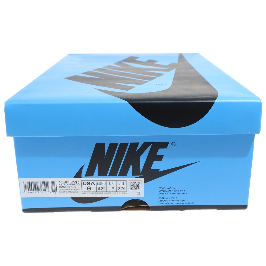 NIKE(ナイキ) AIR JORDAN 1 RETRO HIGH OG UNIVERSITY BLUEUNC TOE エアジョーダン1 レトロ ユニバーシティブルー UNC ハイカットスニーカー ブルー/ホワイト US9/27cm DZ5485-400