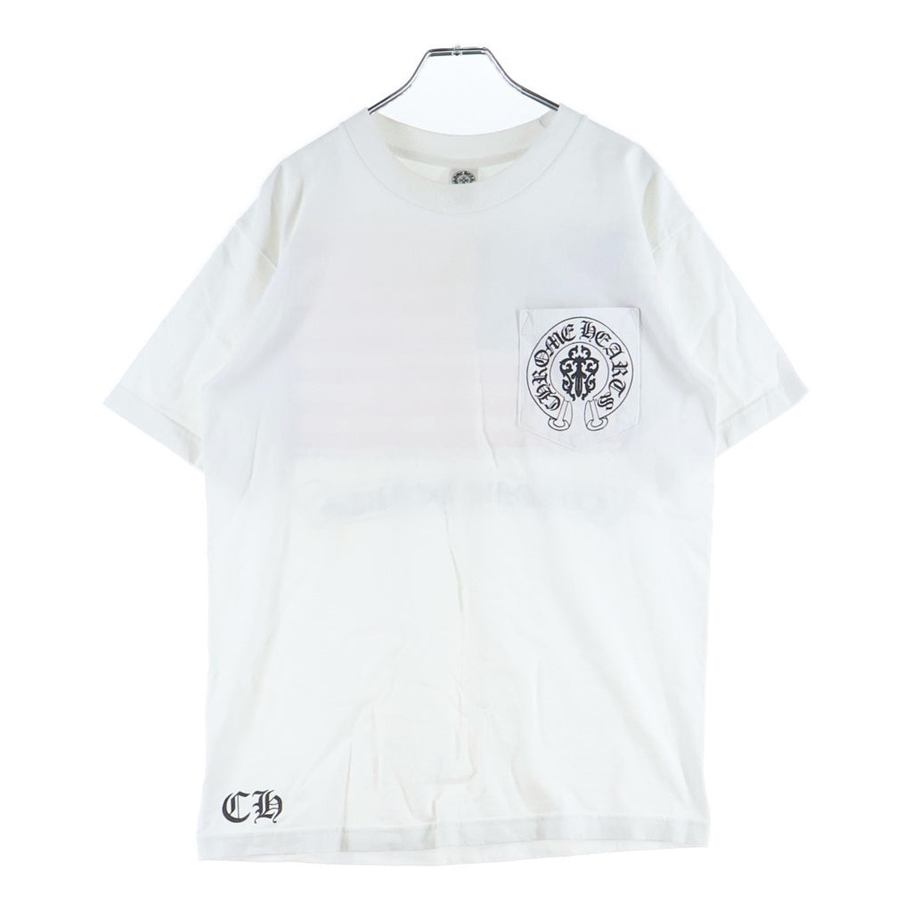 CHROME HEARTS(クロムハーツ) OLD AMERICAN FLAG TEE オールド アメリカンフラッグTシャツ 星条旗 ホースシュープリント 半袖カットソー ホワイト