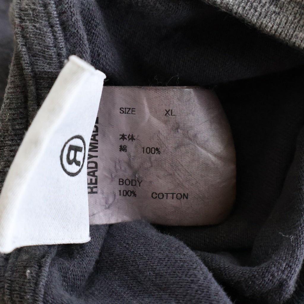 READY MADE(レディメイド) 24SS DESTRUCTION LS TEE ディストラクション 長袖カットソー 袖プリント 両面プリント ブラック RE-CO-BK-00-00-283