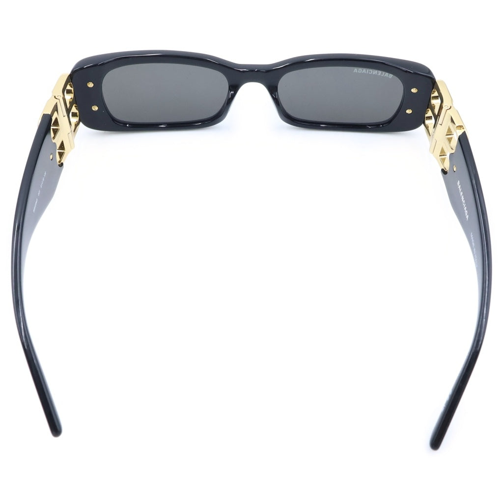 BALENCIAGA(バレンシアガ) DYNASTY RECTANGLE ダイナスティ レクタングル BBロゴ サングラス アイウェア ブラック/ゴールド BB0096S レディース