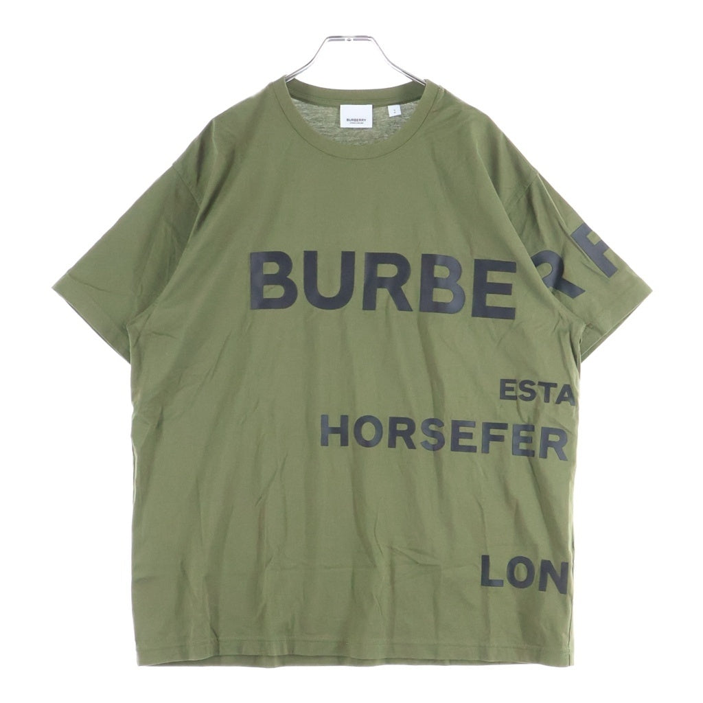BURBERRY(バーバリー) HARLFORD ホースフェリープリント クルーネック半袖Tシャツ カットソー カーキ 8055249
