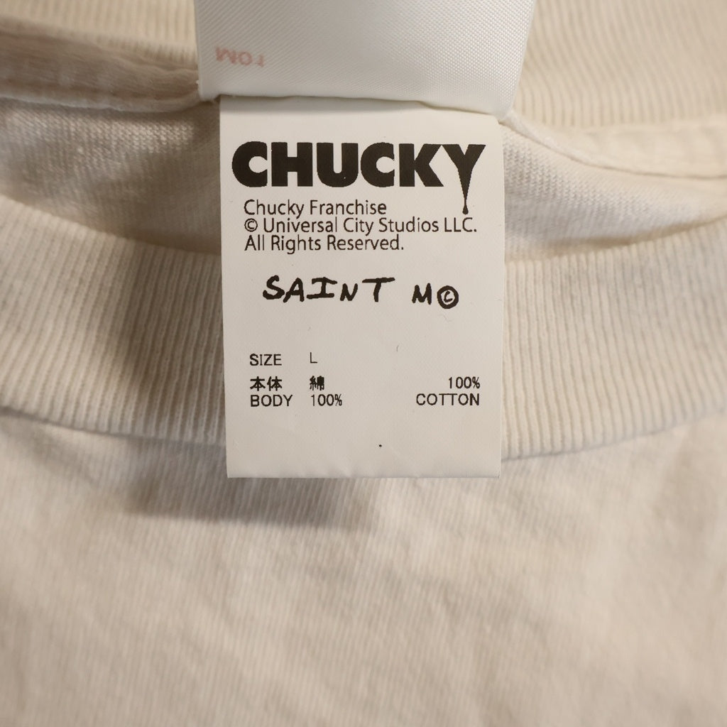 SAINT MICHAEL(セントマイケル) 26AW CKY_SS T-SHIRT/SAINT/WHITE CHUCKY チャッキー プリント半袖Tシャツ カットソー ホワイト SM-MK1-0000-C68