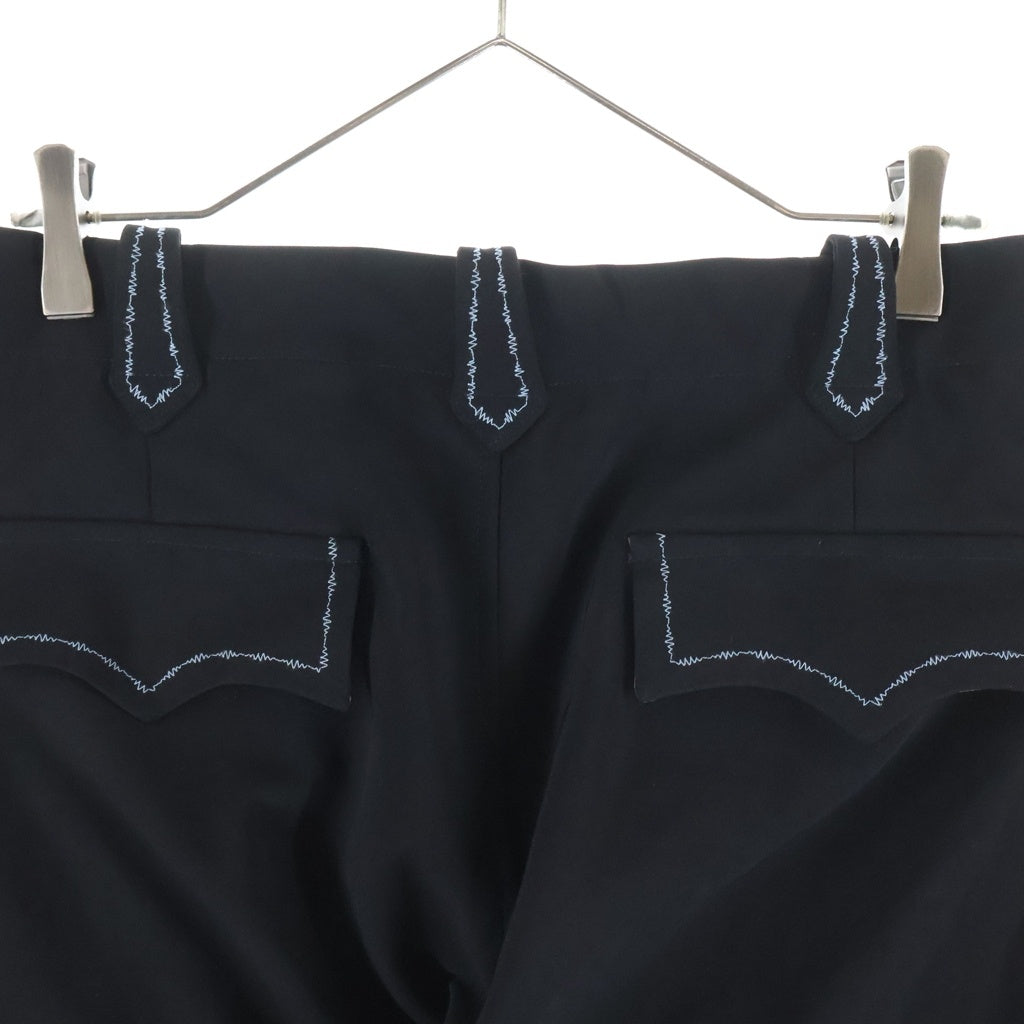 Needles(ニードルス) WESTERN LEISURE PANT ウエスタンレジャーパンツ ロゴ刺繍 ブラック MR200