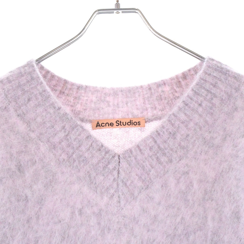 Acne Studios(アクネ ストゥディオズ) MOHAIR-BLEND SWEATER モヘヤブレンド Vネックニットセーター ピンク FN-WN-KNIT000369