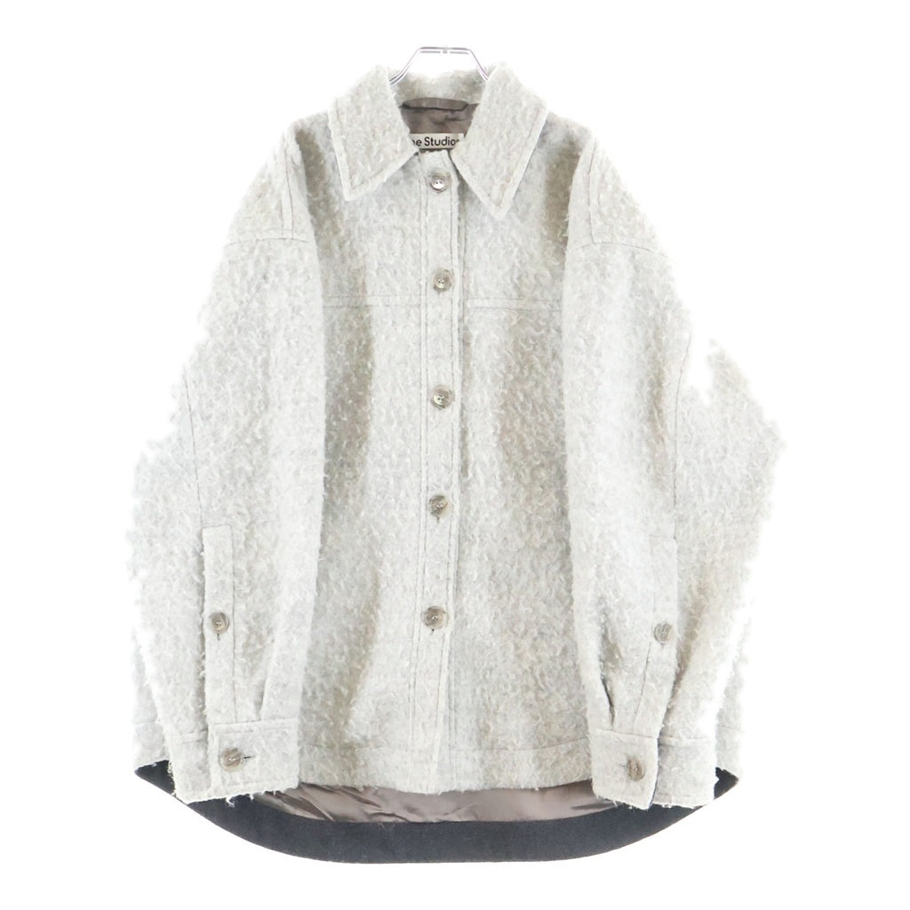 Acne Studios(アクネ ストゥディオズ) Pilled Wool-blend Overshirt ウール オーバーシャツジャケット レディース グレー FN-WN-OUTW000409
