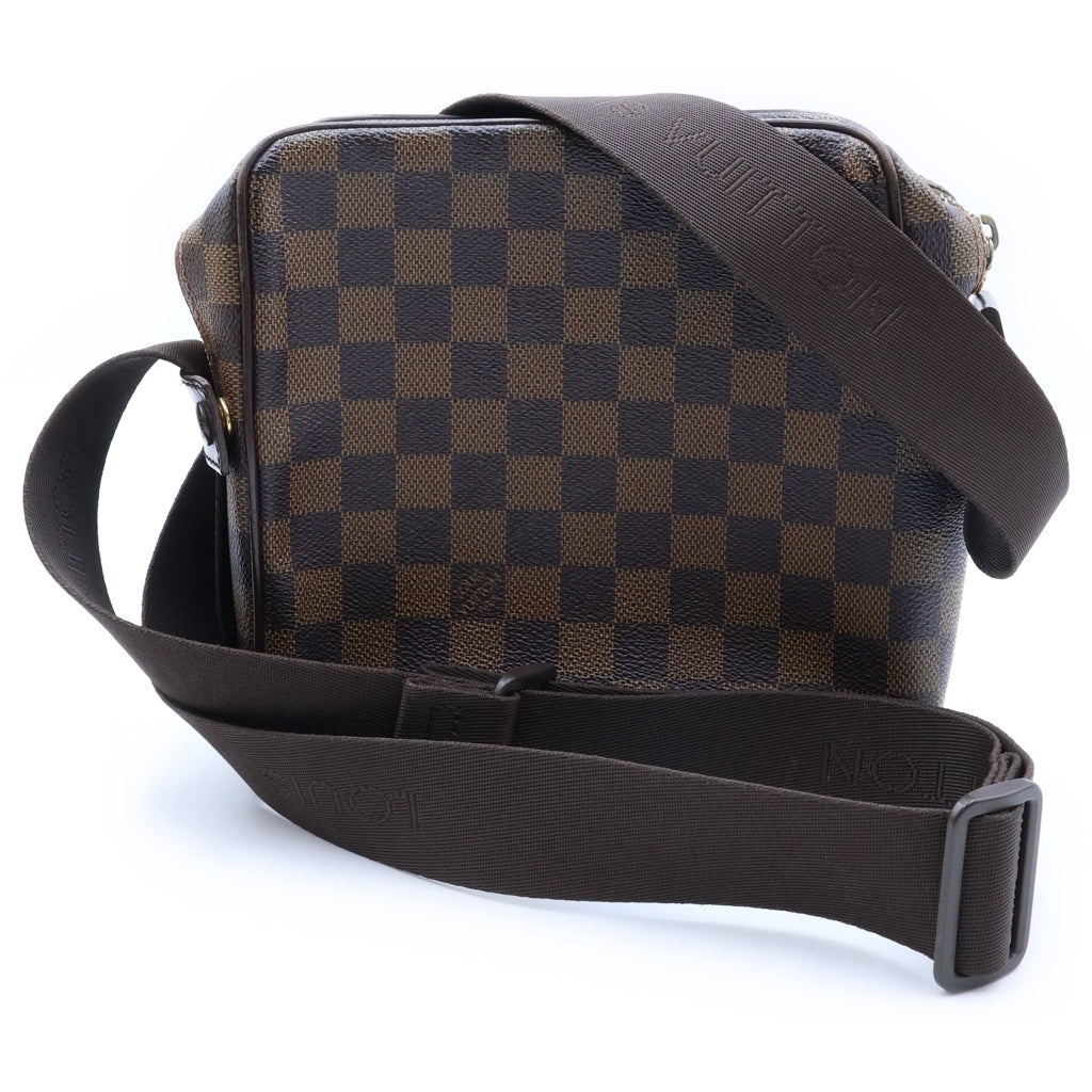 LOUIS VUITTON(ルイヴィトン) ダミエ オラフPM ショルダーバッグ ブラウン レザー×PVC ゴールド金具 N41442