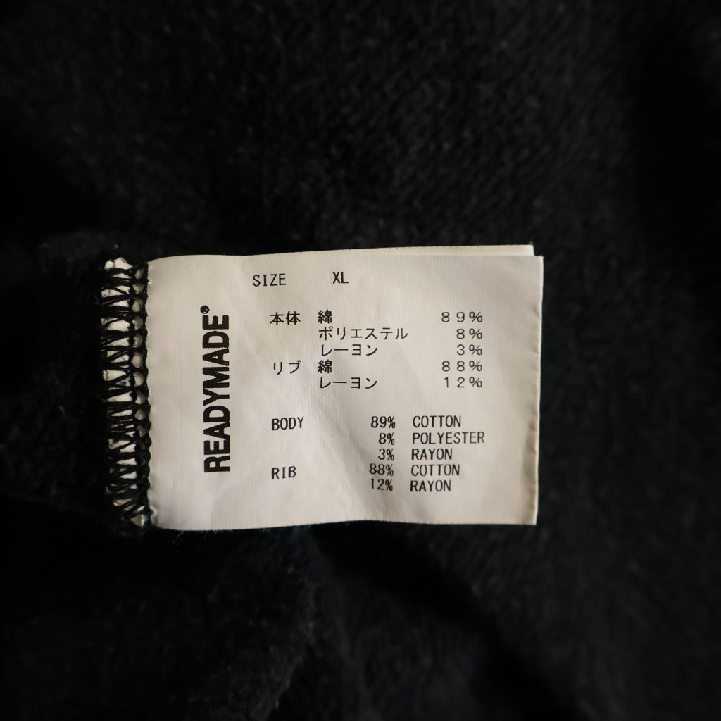 READY MADE(レディメイド) 23AW SMILE HOODIE スマイルフーディー バックロゴプリント プルオーバーパーカー ブラック RE-CO-BK-00-00-245