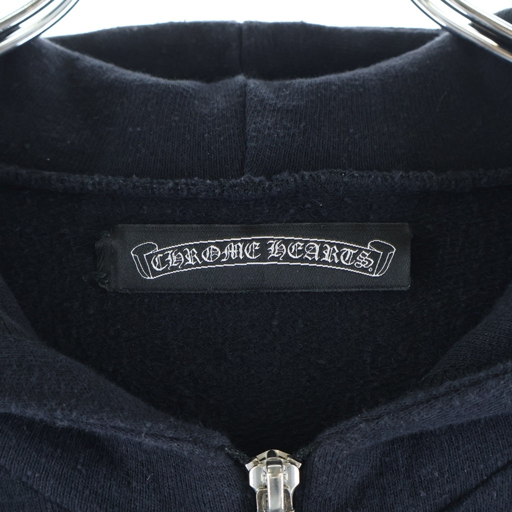 CHROME HEARTS(クロムハーツ) OLD 袖クロスパッチ付きハーフジップパーカー ブラック