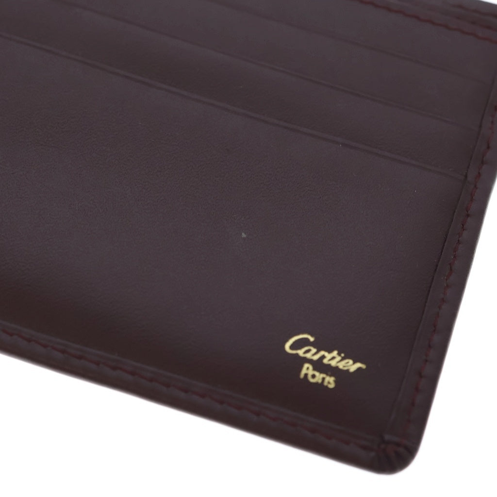 Cartier(カルティエ) マストライン 二つ折り財布 レザーウォレット ボルドー レディース
