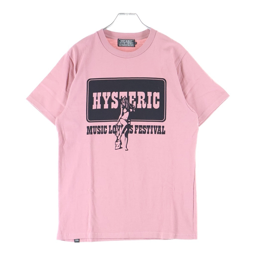HYSTERIC GLAMOUR(ヒステリックグラマー) MUSIC LOVERS FESTIVAL クルーネック 半袖Tシャツ ピンク 02261CT61