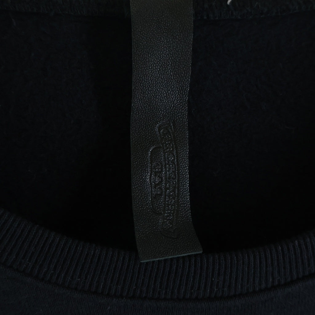 CHROME HEARTS(クロムハーツ) Y NOT CEMETERY CROSS LEATHER PATCH ワイノット セメタリークロス レザーパッチ クルーネック スウェットトレーナー ブラック