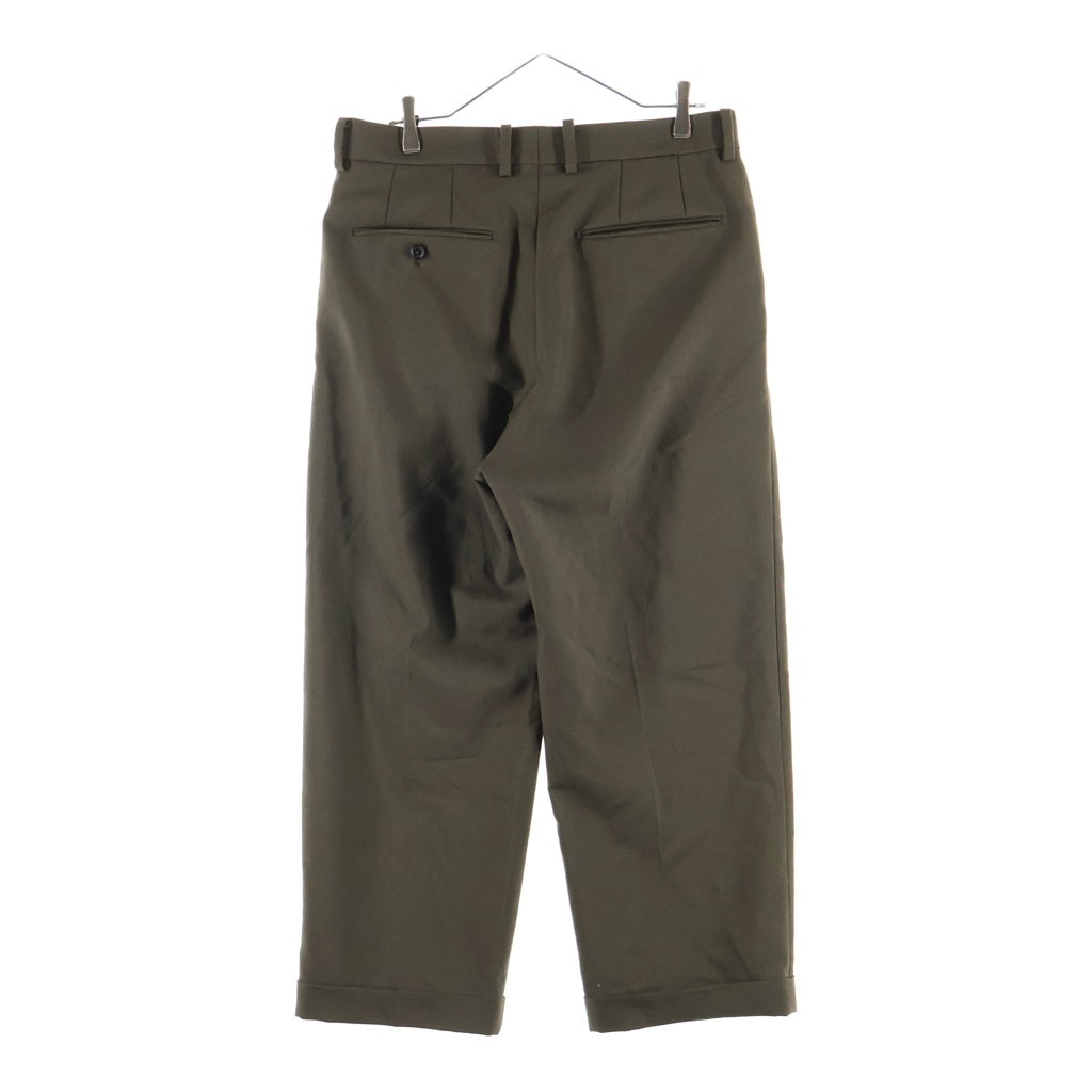 WACKO MARIA(ワコマリア) ×DORMEUIL PLEATED TROUSERS ドメールトラウザーズ ワンタックスラックス ウール モヘア カーキ