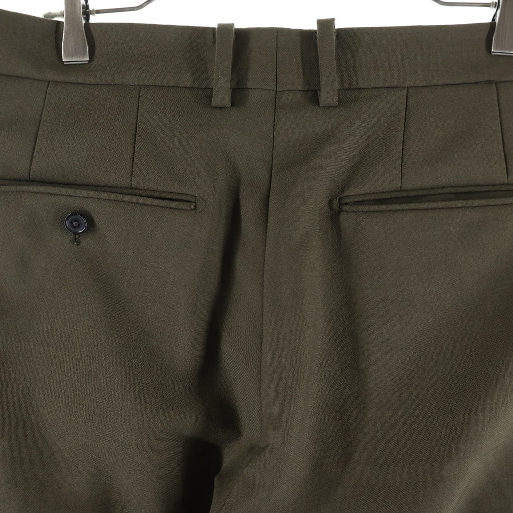 WACKO MARIA(ワコマリア) ×DORMEUIL PLEATED TROUSERS ドメールトラウザーズ ワンタックスラックス ウール モヘア カーキ