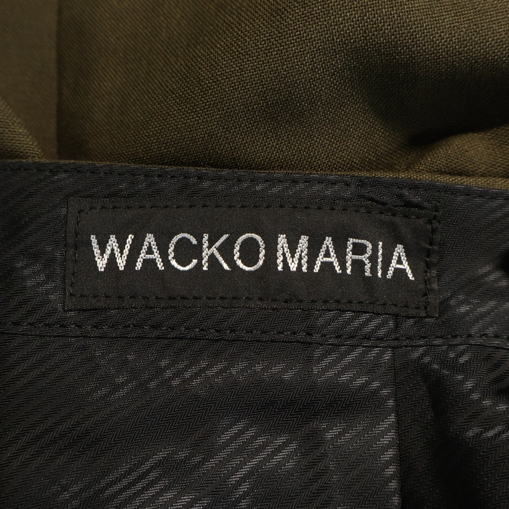 WACKO MARIA(ワコマリア) ×DORMEUIL PLEATED TROUSERS ドメールトラウザーズ ワンタックスラックス ウール モヘア カーキ