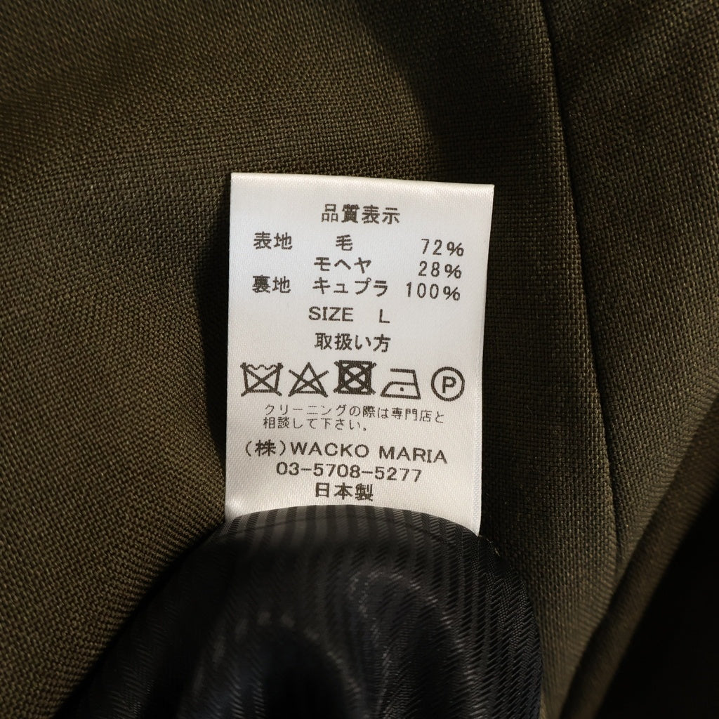 WACKO MARIA(ワコマリア) ×DORMEUIL PLEATED TROUSERS ドメールトラウザーズ ワンタックスラックス ウール モヘア カーキ