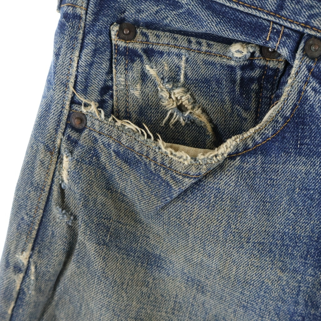 Levi's(リーバイス) 60-70S VINTAGE 501 BIG E 後期 ヴィンテージ ボタン裏刻印2 足長R 並行ステッチ デニムパンツ インディゴ