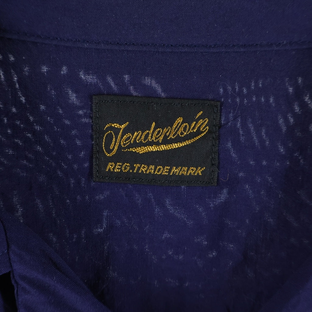 TENDERLOIN(テンダーロイン) T-BOWL SHIRTS ボーリングシャツ 長袖シャツ レーヨン フロント刺繍 ネイビー