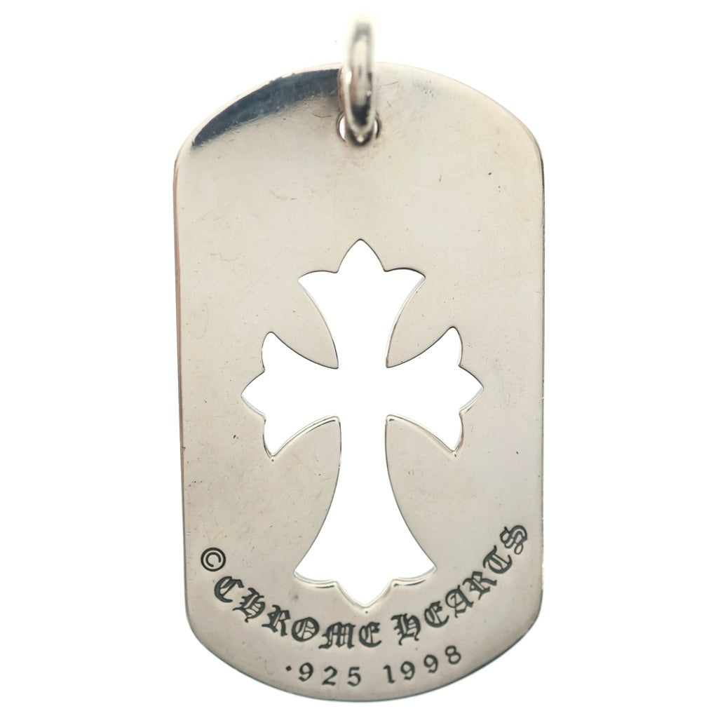 CHROME HEARTS(クロムハーツ) D TAG LRG CO CRS カットアウトクロスドッグタグ ラージ ペンダントトップ シルバー BCA239