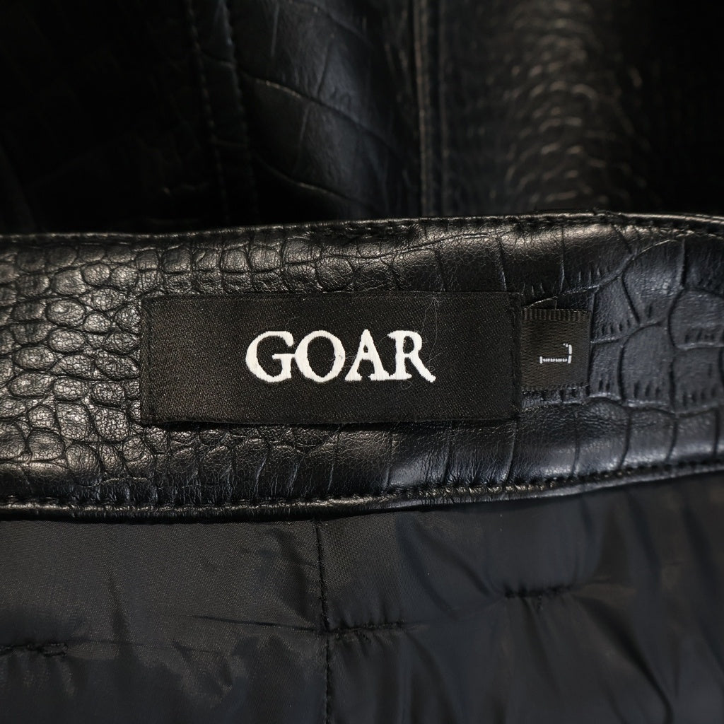 NO BRAND(ノーブランド) GOAR ARCHIVE(ゴアアーカイブ)MATTE BLACK CROCO ZIPPER PANTS クロコ マットレザー ウェストジッパーパンツ ブラック