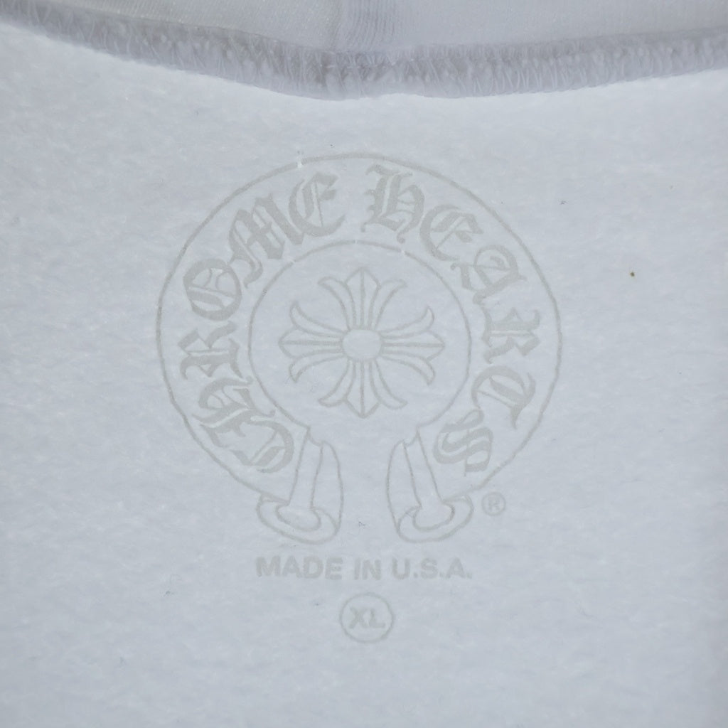 CHROME HEARTS(クロムハーツ) SWTSHRT HD ZIP 袖ロゴバックスクロールジップアップパーカー ホワイト/ブラック