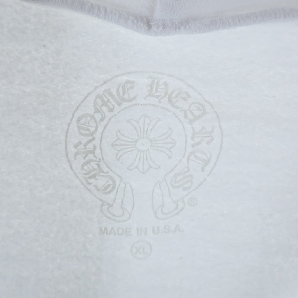 CHROME HEARTS(クロムハーツ) SWTSHRT HD ZIP 袖ロゴバックスクロールジップアップパーカー ホワイト/ブラック