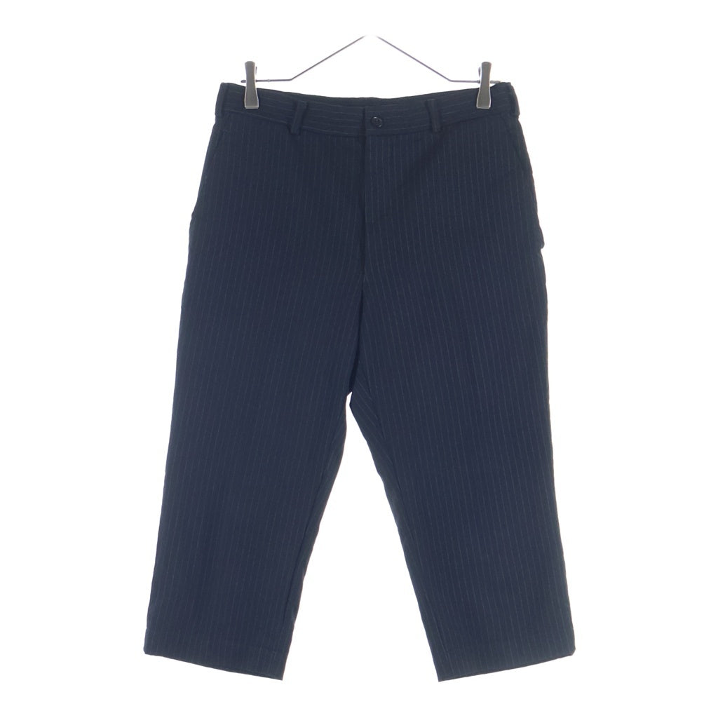 BLACK COMME des GARCONS(ブラックコムデギャルソン) 11AW ピンストライプ スラックス クロップドパンツ ネイビー 1H-P009
