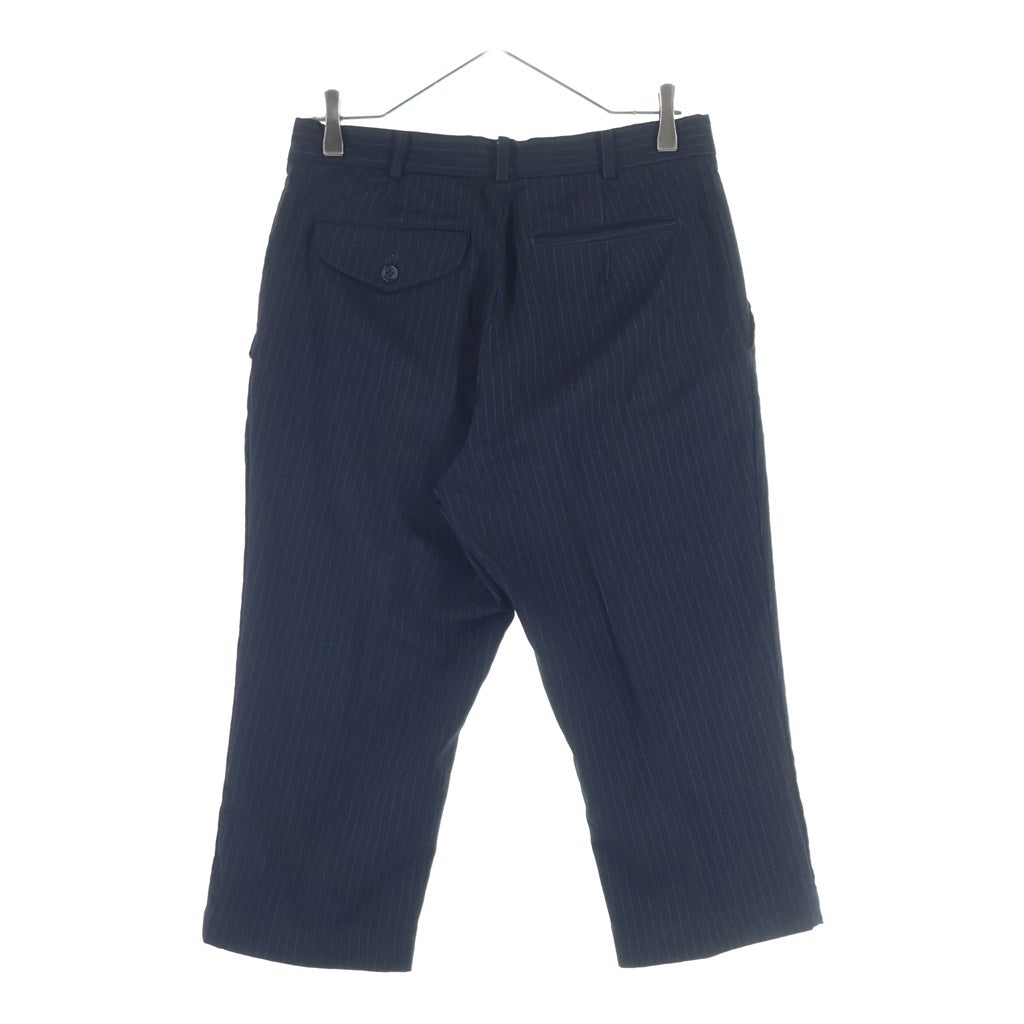 BLACK COMME des GARCONS(ブラックコムデギャルソン) 11AW ピンストライプ スラックス クロップドパンツ ネイビー 1H-P009