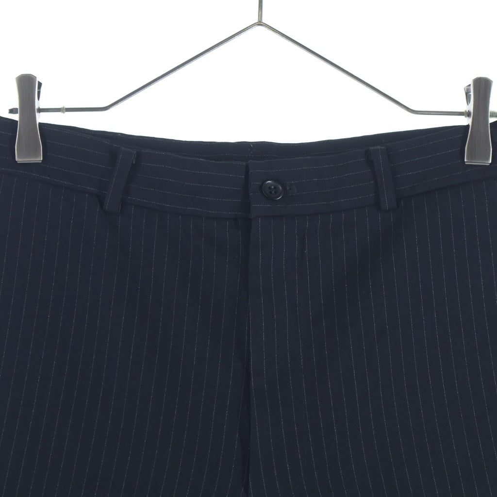 BLACK COMME des GARCONS(ブラックコムデギャルソン) 11AW ピンストライプ スラックス クロップドパンツ ネイビー 1H-P009