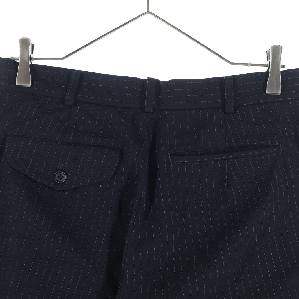 BLACK COMME des GARCONS(ブラックコムデギャルソン) 11AW ピンストライプ スラックス クロップドパンツ ネイビー 1H-P009