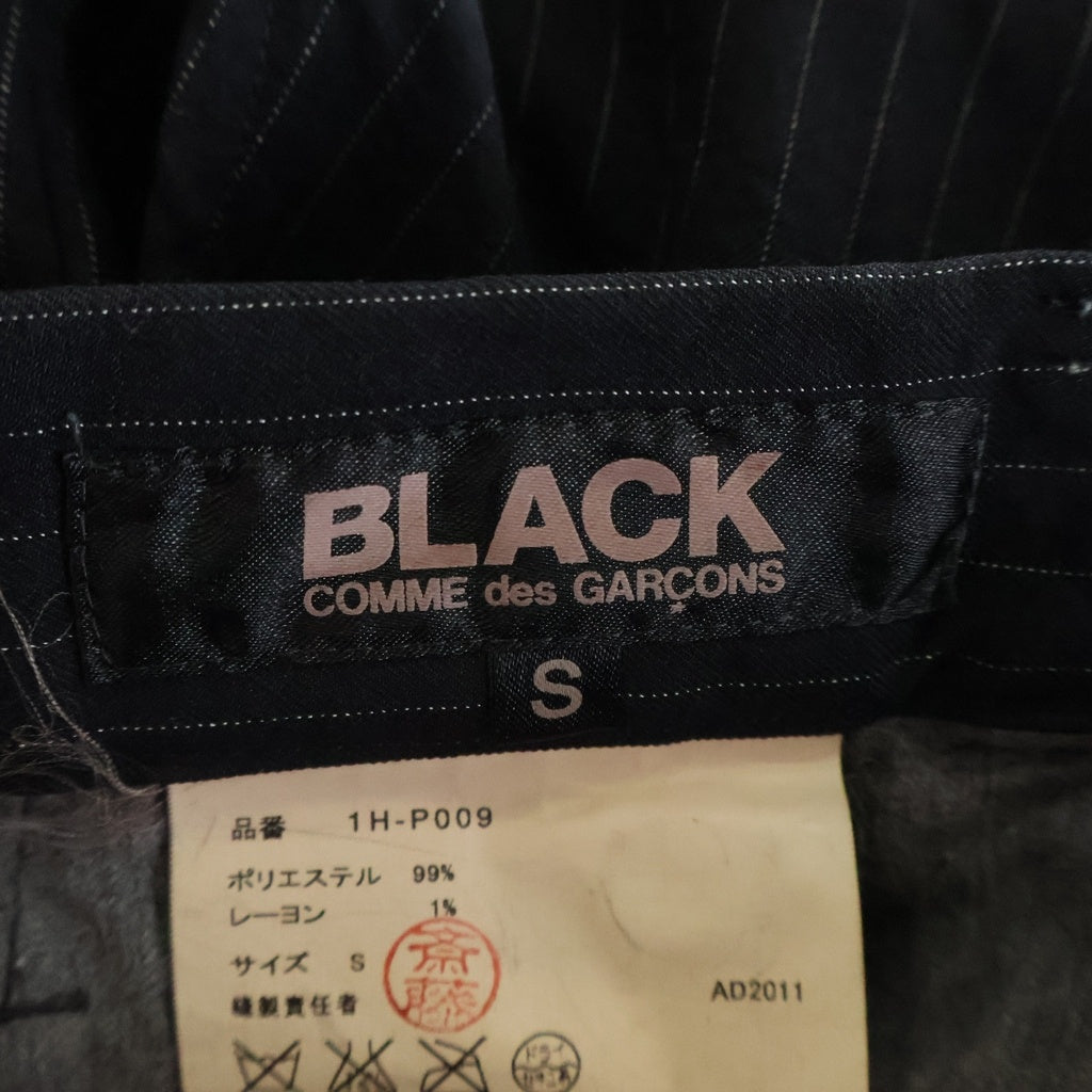BLACK COMME des GARCONS(ブラックコムデギャルソン) 11AW ピンストライプ スラックス クロップドパンツ ネイビー 1H-P009