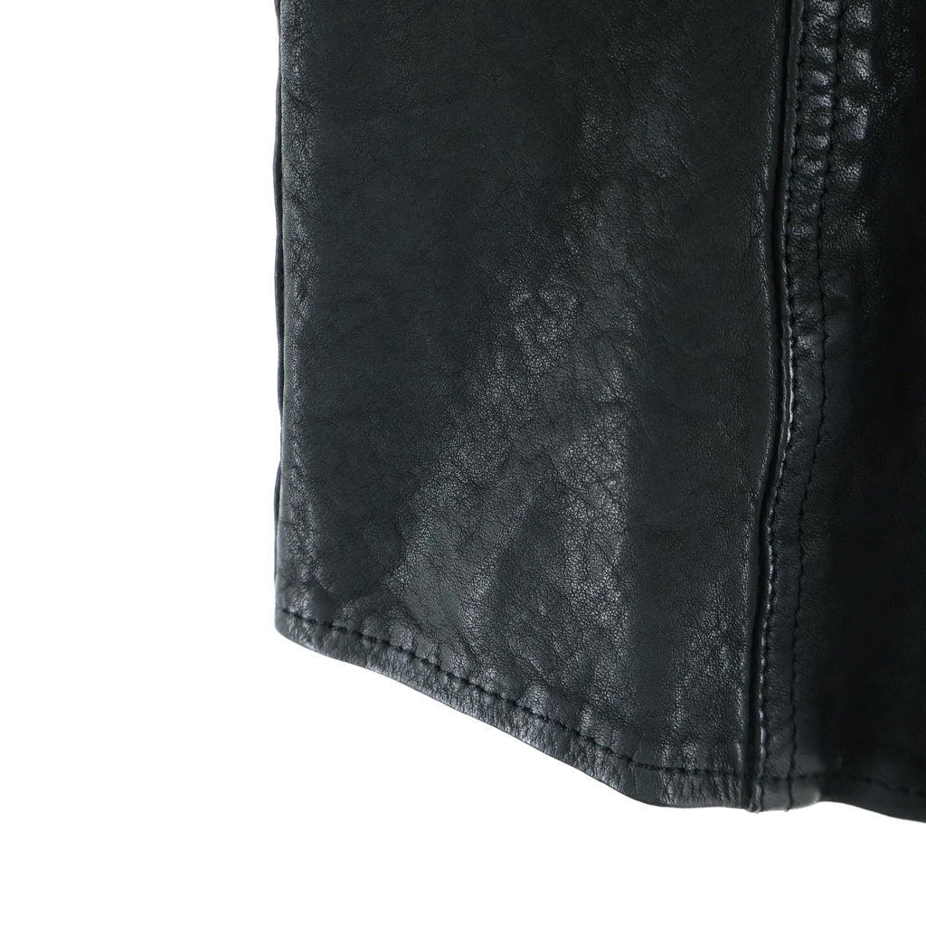 Yohji Yamamoto POUR HOMME(ヨウジヤマモト プールオム) ×バックラッシュ ステアファニチャーレザー ミモザ染め 二重ラペルジャケット HK-B99-704-1-03