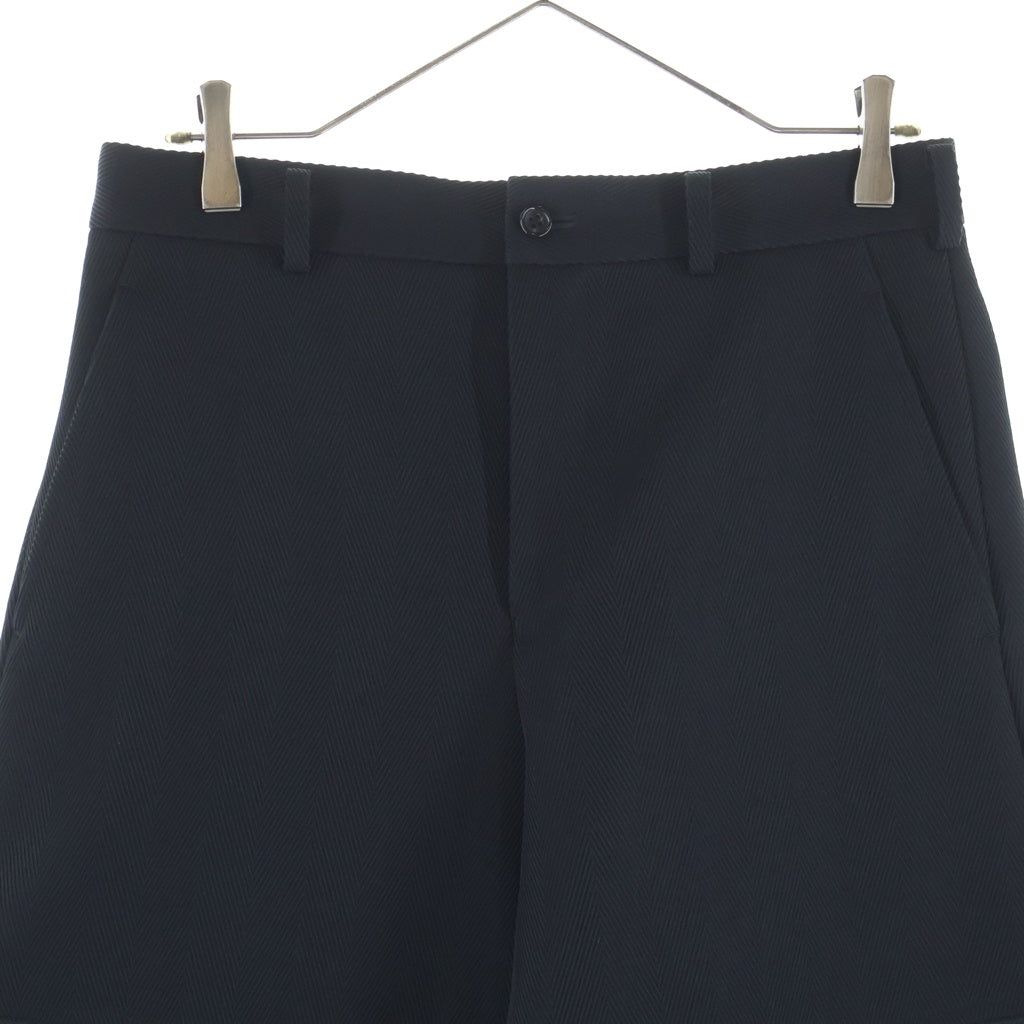 BLACK COMME des GARCONS(ブラックコムデギャルソン) 25AW 裾ジップ付きハーフパンツ ブラック 1Q-P001