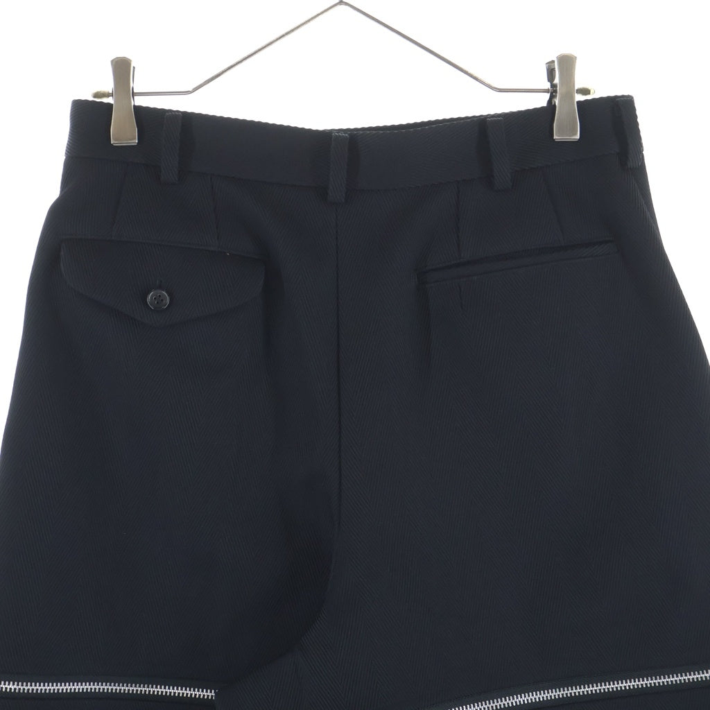 BLACK COMME des GARCONS(ブラックコムデギャルソン) 25AW 裾ジップ付きハーフパンツ ブラック 1Q-P001