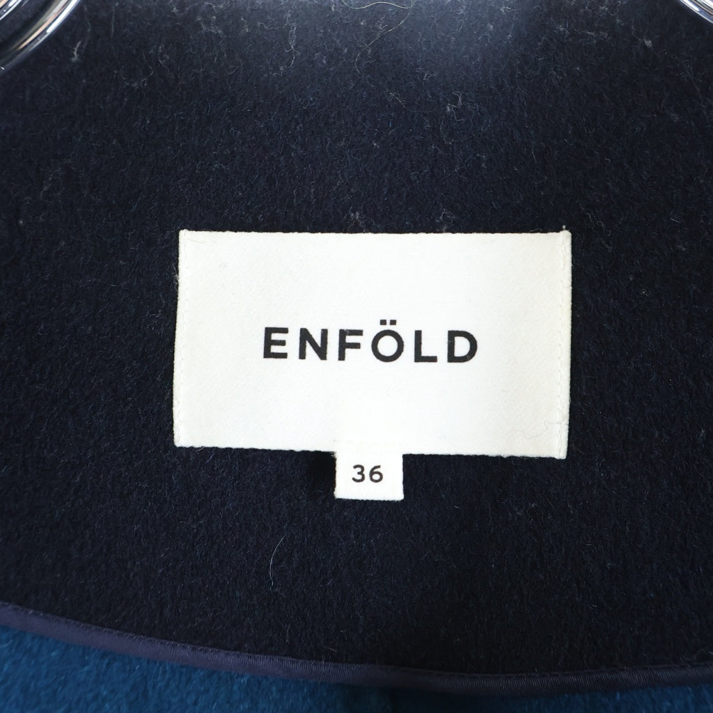 ENFOLD(エンフォルド) ウールリバー バイカラー ロングコート レディース 300CA630-1680