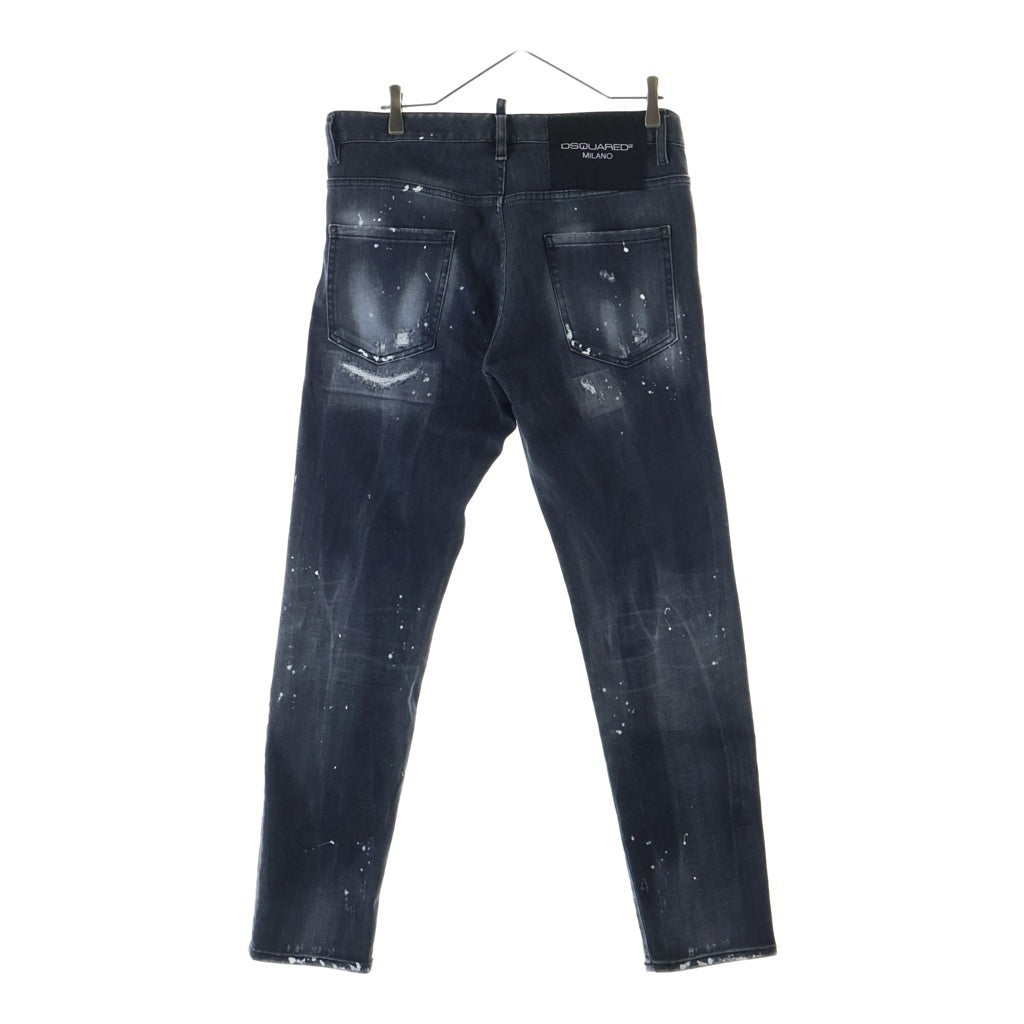 DSQUARED2(ディースクエアード) 21AW SKATER JEAN ダメージ加工 スキニージーンズ デニムパンツ ブラック S74LB0997