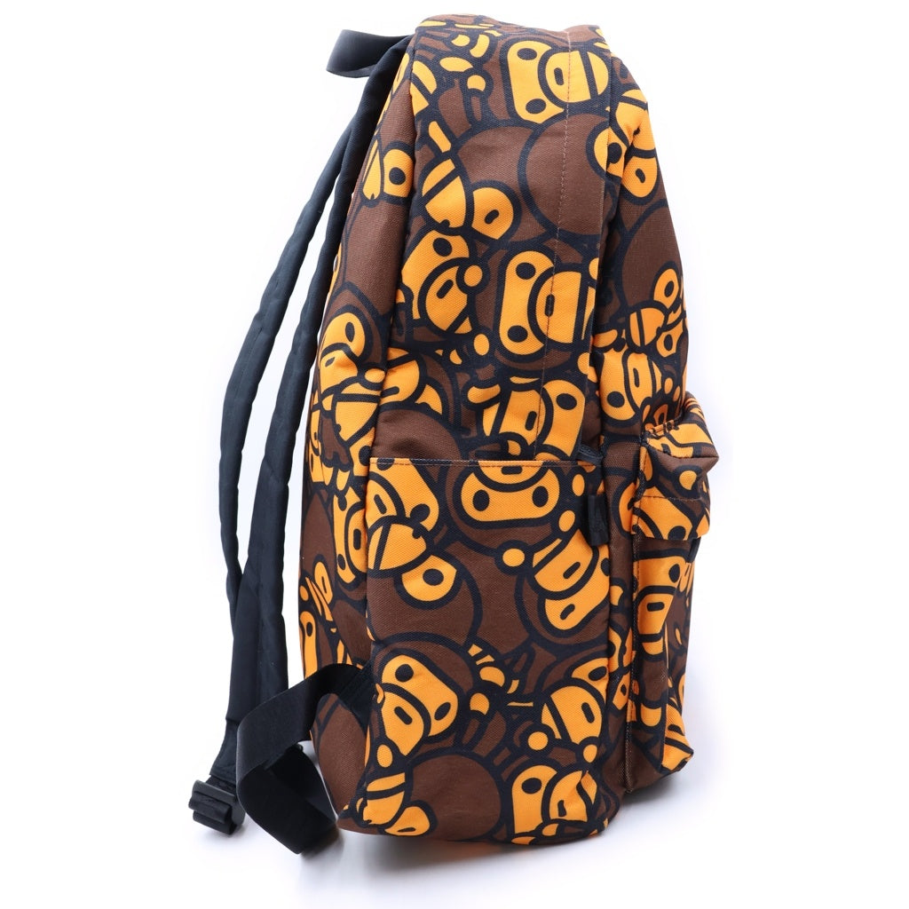 A BATHING APE(アベイシングエイプ) ALL BABY MILO LARGE BACKPACK ベイビーマイロ バックパック リュック ブラック/オレンジ 0MXBGW4224XXN