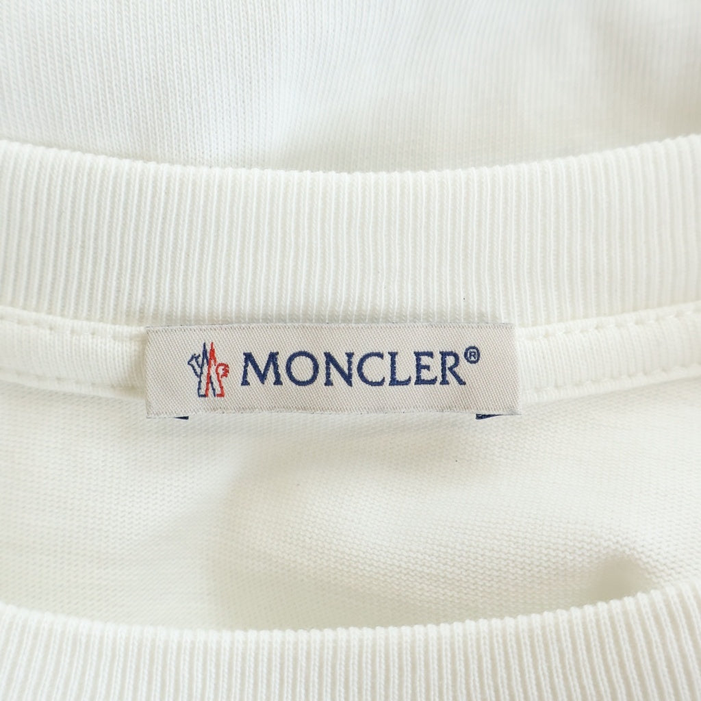 MONCLER(モンクレール) MAGLIA MANICA CORTA ロープ風ロゴ 半袖Tシャツ カットソー ホワイト レディース L10938C00051 89AUG