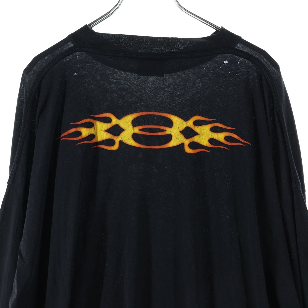 BALENCIAGA(バレンシアガ) バーニングユニティロゴ ダメージ加工 長袖Tシャツ カットソー ブラック 796917 TQVW6