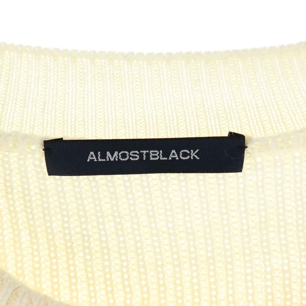 ALMOSTBLACK(オールモストブラック) 21AW ART WOOL KNIT アートウールニット 長袖セーター ホワイト 21AW-KT01