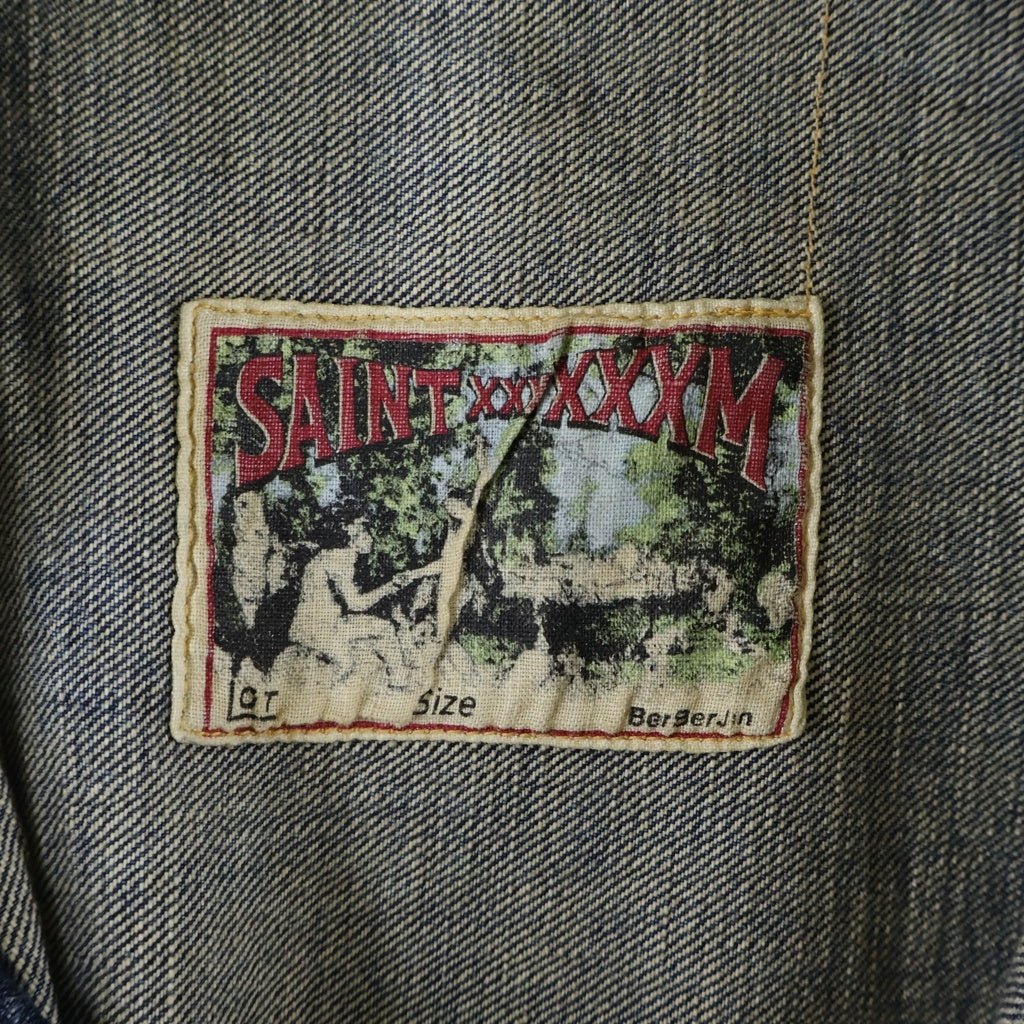 SAINT MICHAEL(セントマイケル) 25SS×BerBerJin DENIM JACKET DAMAGE ベルベルジン ダメージ加工 デニムジャケット インディゴ SM-HR8-0000-C39
