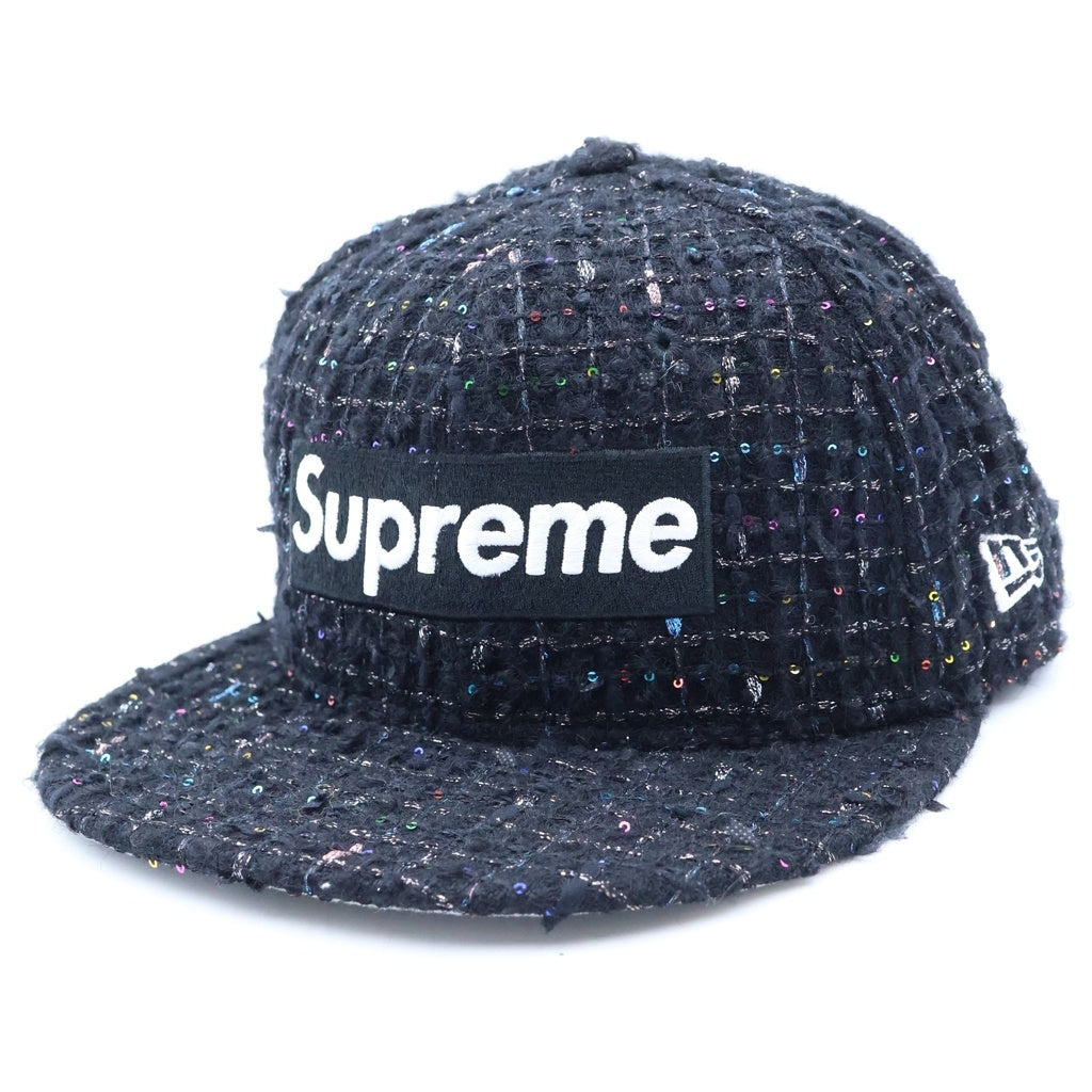 SUPREME(シュプリーム) 25AW ×NEWERA Boucle Box Cap ニューエラ ブークレ ボックスロゴキャップ ブラック
