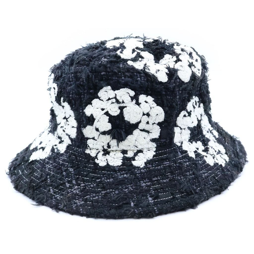 READY MADE(レディメイド) ×DENIM TEARS COTTON WREATH TWEED BUCKET HAT デニムティアーズ ツイード バケットハット 帽子 ブラック RE-DT-BK-00-00-16