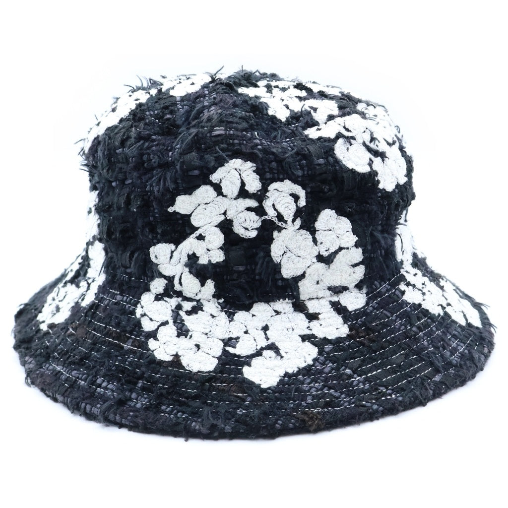 READY MADE(レディメイド) ×DENIM TEARS COTTON WREATH TWEED BUCKET HAT デニムティアーズ ツイード バケットハット 帽子 ブラック RE-DT-BK-00-00-16