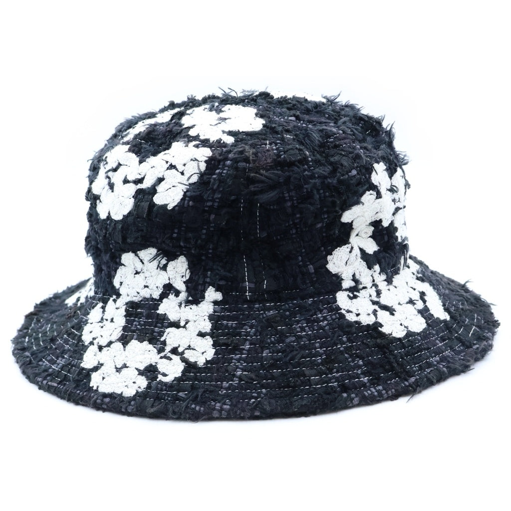 READY MADE(レディメイド) ×DENIM TEARS COTTON WREATH TWEED BUCKET HAT デニムティアーズ ツイード バケットハット 帽子 ブラック RE-DT-BK-00-00-16